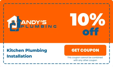 Andy's Plumbing kitchen plumbing installation coupon