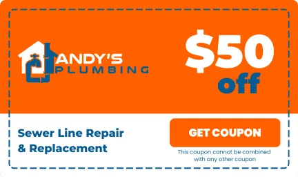 Andy's Plumbing sewer line repair and replacement coupon