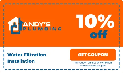 Andy's Plumbing water filtration installation coupon